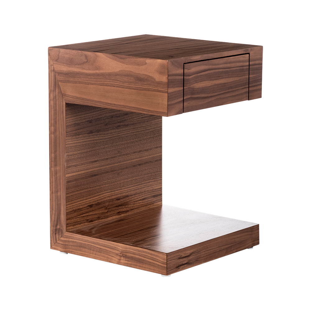 MESA LATERAL AURA 40X40X55 C/WALNUT