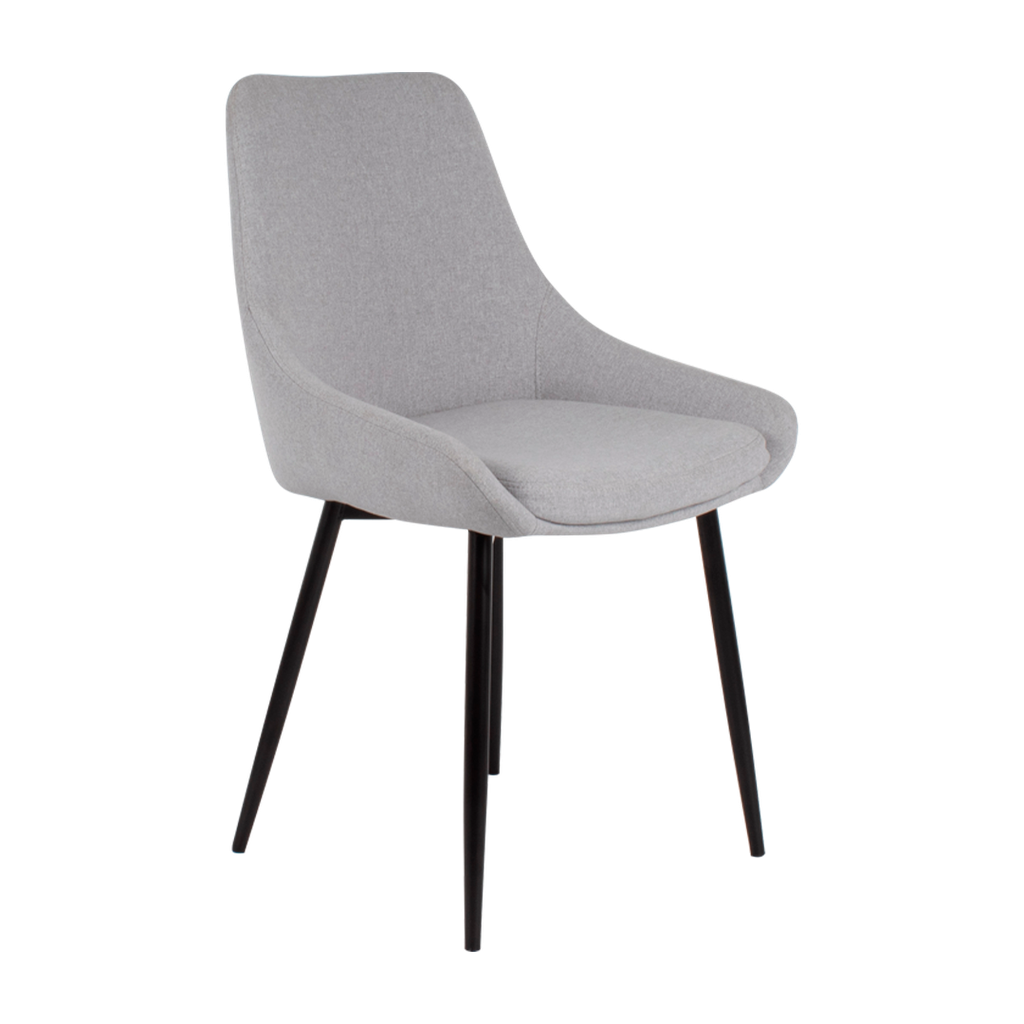 SILLA COMEDOR SDR-2619BA-7-1 TELA PK598B COLOR 8  GRIS CLARO ACABADO NEGRO