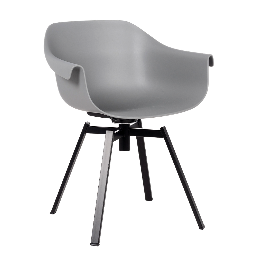 SILLA COMEDOR LZ-06 PP COLOR GREY ACABADO POWDER COATING STEEL