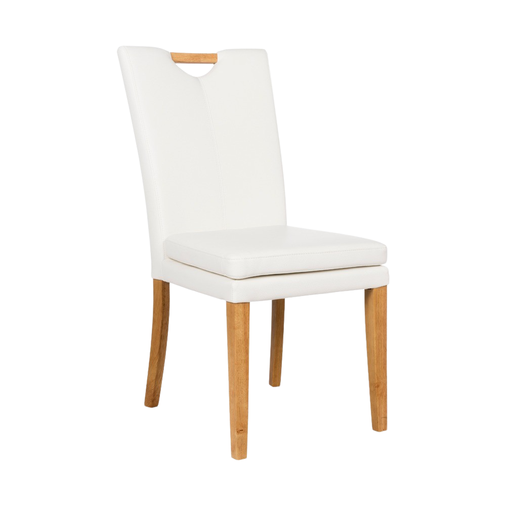 SILLA E1462RZ PU BLANCA/WALN